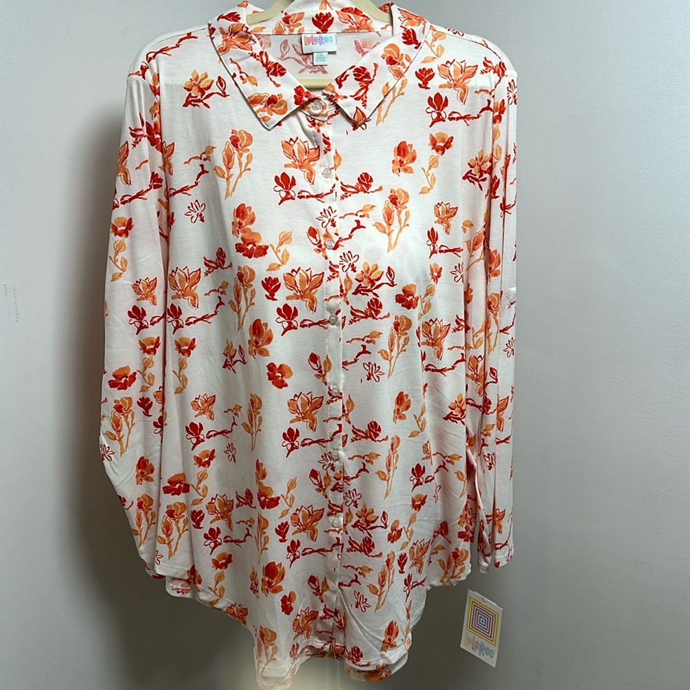 Long sleeve button up top